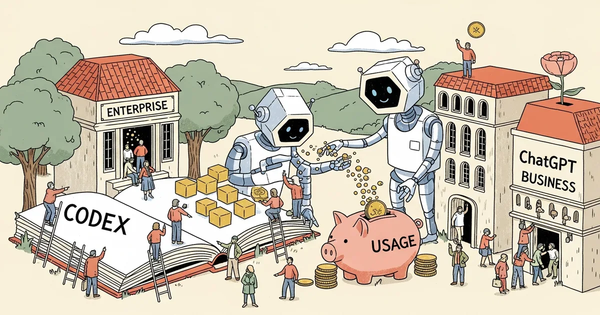 Editorial illustration for: OpenAI Switches Codex to Usage-Based Pricing for ChatGPT Business and Enterprise