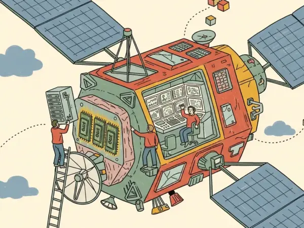 Editorial illustration for: You Can Now Rent GPU Space on a Satellite — The First Orbital Data Center Marketplace Just Launch