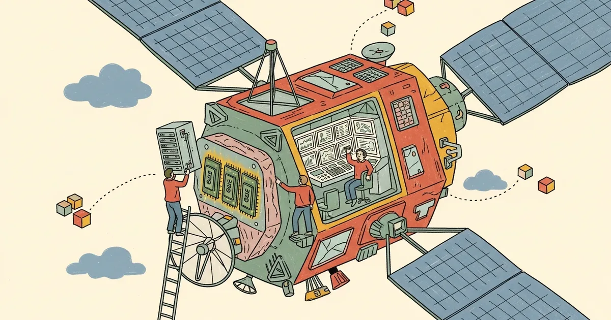 Editorial illustration for: You Can Now Rent GPU Space on a Satellite — The First Orbital Data Center Marketplace Just Launch