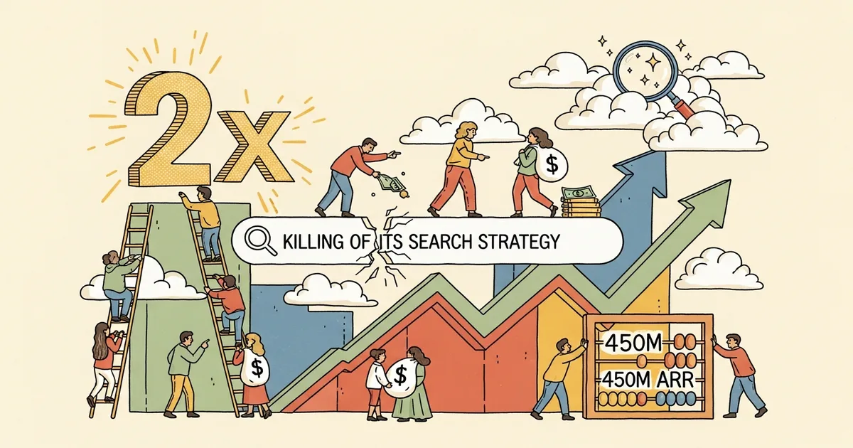 Editorial illustration for: Perplexity Just 2x'd Revenue in 90 Days by Killing Its Search Strategy — $450 Million ARR and Cli