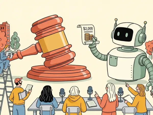 Editorial illustration for: Peter Thiel-Backed Objection.ai Offers $2,000 AI Verdicts Against Journalists