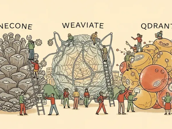 Editorial illustration for: Pinecone vs Weaviate vs Qdrant 2026: The Vector Database Showdown for AI Apps