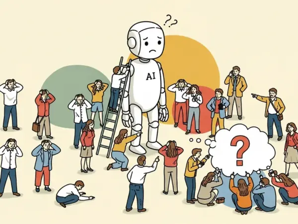 Editorial illustration for: Quinnipiac Poll: 55% of Americans Say AI Harms Daily Life, Up from 44% Last Year