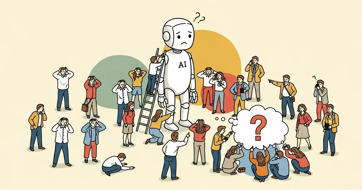 Editorial illustration for: Quinnipiac Poll: 55% of Americans Say AI Harms Daily Life, Up from 44% Last Year