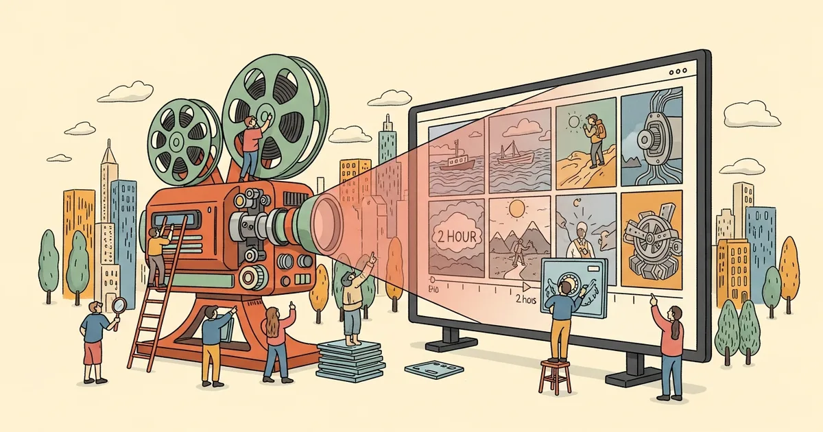 Editorial illustration for: Qwen 3.5 Can Analyze 2-Hour Videos End-to-End — Multimodal AI Goes Long-Form