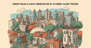 Editorial illustration for: Rakoff Rules AI Chats Unprotected by Attorney-Client Privilege