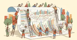 Editorial illustration for: RealChart2Code Benchmark Finds Top AI Models Drop 50% on Complex Visualizations