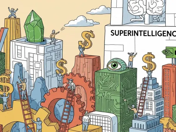 Editorial illustration for: Recursive Superintelligence Raises $500M at $4B Valuation, Led by GV and Nvidia