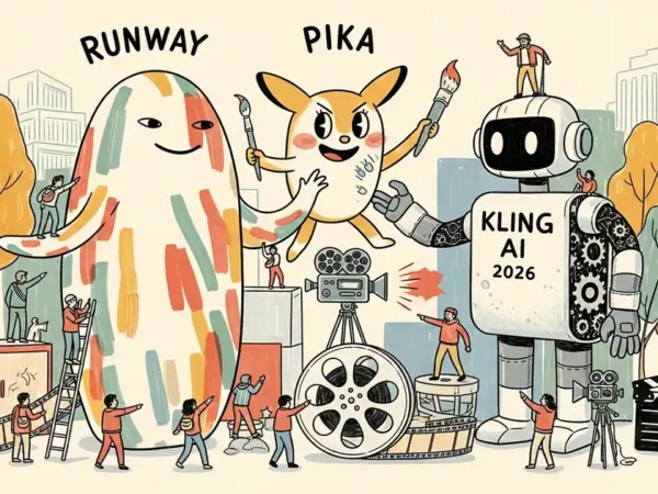Editorial illustration for: Runway vs Pika vs Kling AI 2026: The AI Video Generator Showdown for Creators