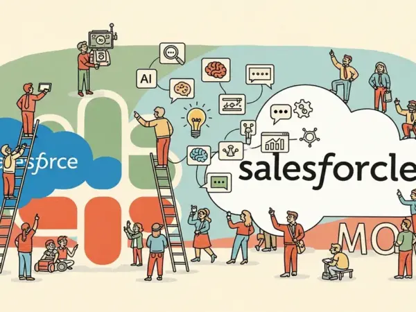 Editorial illustration for: Salesforce announces an AI-heavy makeover for Slack, with 30 new features