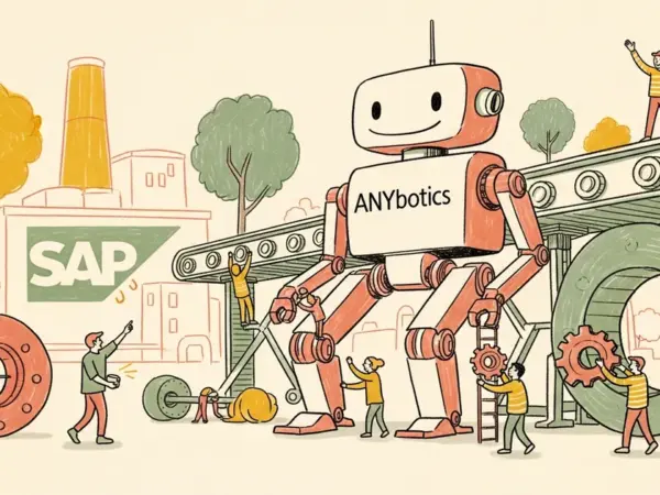 Editorial illustration for: SAP and ANYbotics drive industrial adoption of physical AI