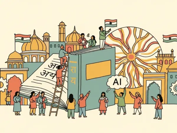 Editorial illustration for: India's Sarvam AI Just Raised $350 Million to Build Hindi-First Frontier Models