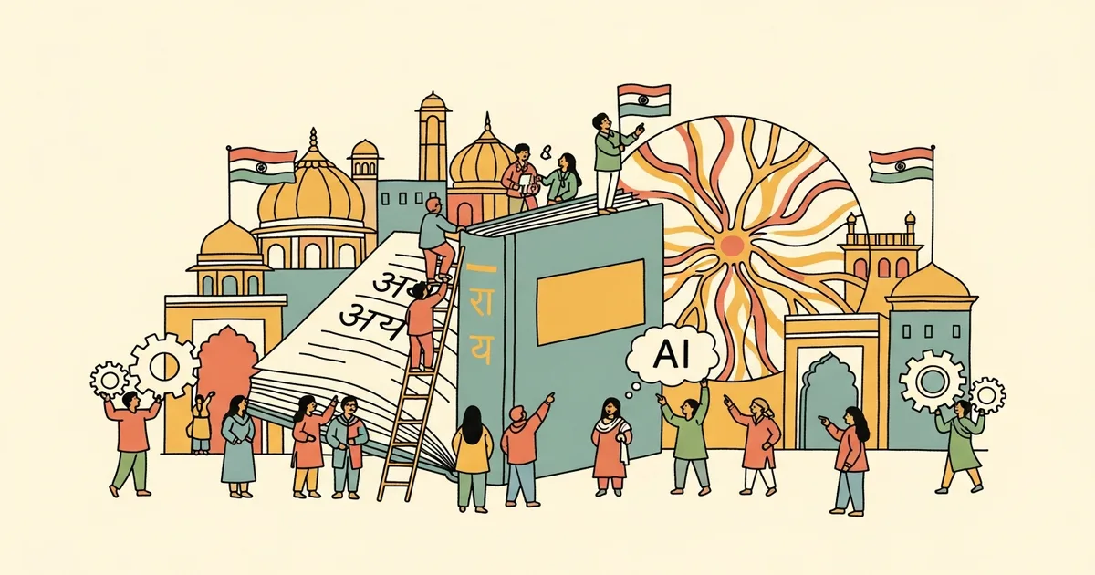 Editorial illustration for: India's Sarvam AI Just Raised $350 Million to Build Hindi-First Frontier Models