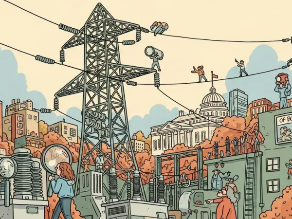 Editorial illustration for: The White House Is Hunting AI-Exploitable Holes in America's Power Grid