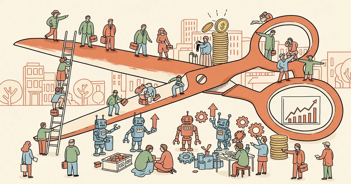 Editorial illustration for: Snap Cuts 16% of Workforce, Citing AI Automation and Profitability Push