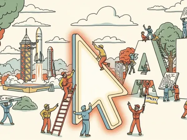 Editorial illustration for: SpaceX Secures Right to Acquire AI Code Editor Cursor for $9B