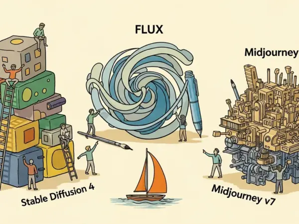 Editorial illustration for: Stable Diffusion 4 vs FLUX vs Midjourney v7 2026: The Image Model Face-Off