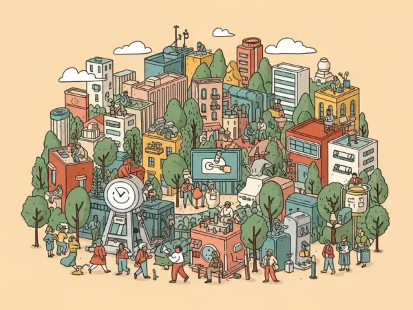 Editorial illustration for: Stanford AI Index 2026 Finds 50-Point Expert-Public Gap on AI's Effect on Jobs