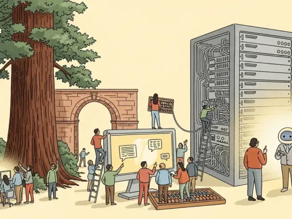 Editorial illustration for: Stanford Study: Solo AI Agents Match Teams When Given Equal Compute