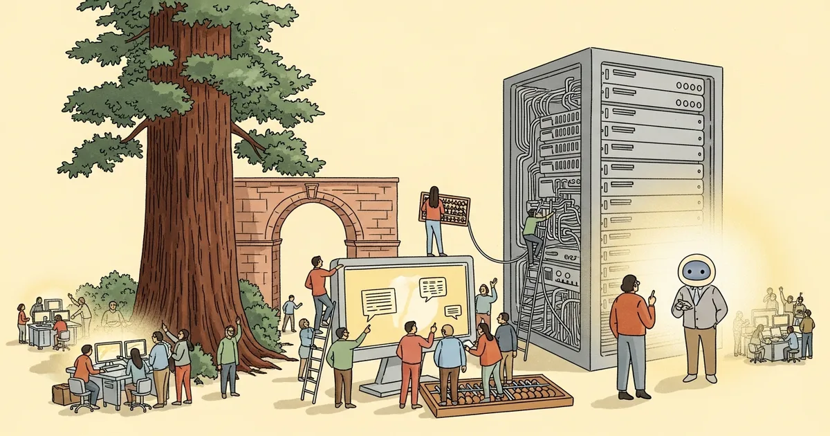 Editorial illustration for: Stanford Study: Solo AI Agents Match Teams When Given Equal Compute