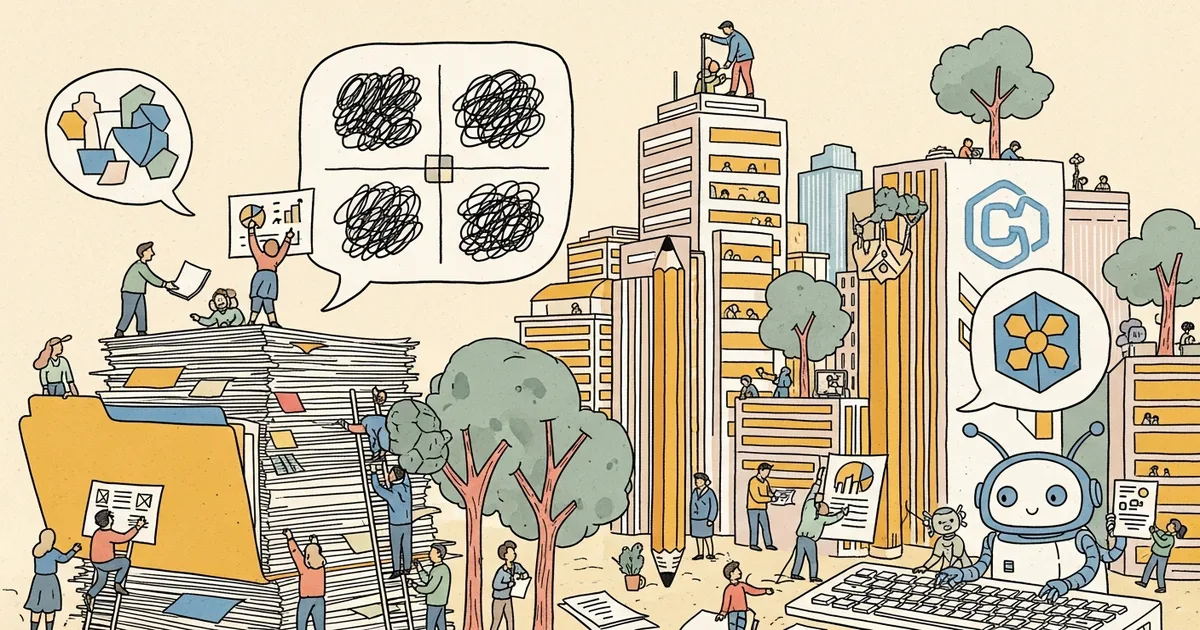 Editorial illustration for: Telltale ChatGPT Phrase Quadrupled in Corporate Filings, 2022–2025