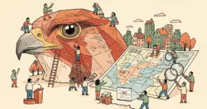 Editorial illustration for: TII Releases Falcon Perception: A 0.6B-Parameter Vision Model for Grounding and Segmentation