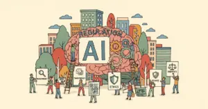 Editorial illustration for: Trump Administration Advances Comprehensive Federal AI Regulatory Framework