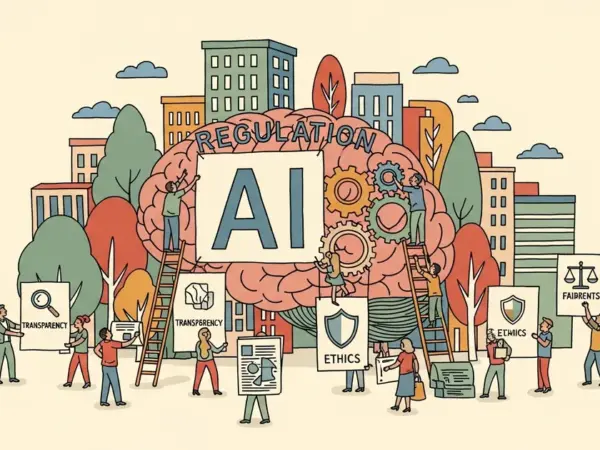 Editorial illustration for: Trump Administration Advances Comprehensive Federal AI Regulatory Framework