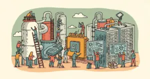 Editorial illustration for: Trump Science Advisor Cites Industrial-Scale Chinese AI Distillation in Memo