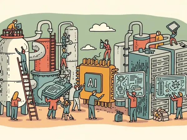 Editorial illustration for: Trump Science Advisor Cites Industrial-Scale Chinese AI Distillation in Memo