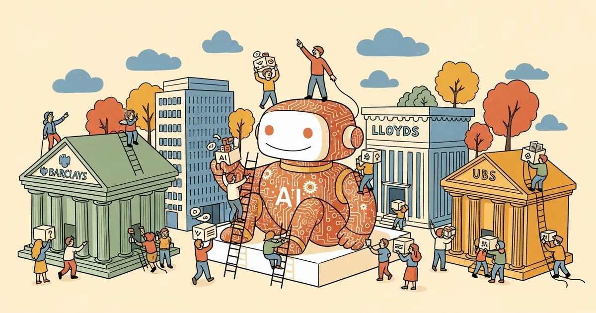 Editorial illustration for: UK FCA Selects Barclays, Lloyds, UBS for Live AI Testing Cohort