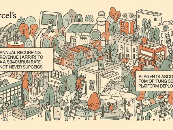 Editorial illustration for: Vercel ARR Triples to $340M Run Rate as AI Agents Account for 30% of Platform Deployments