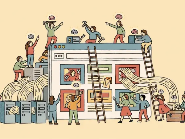 Editorial illustration for: WebMCP Turns Any Chrome Page Into an MCP Server for AI Agents