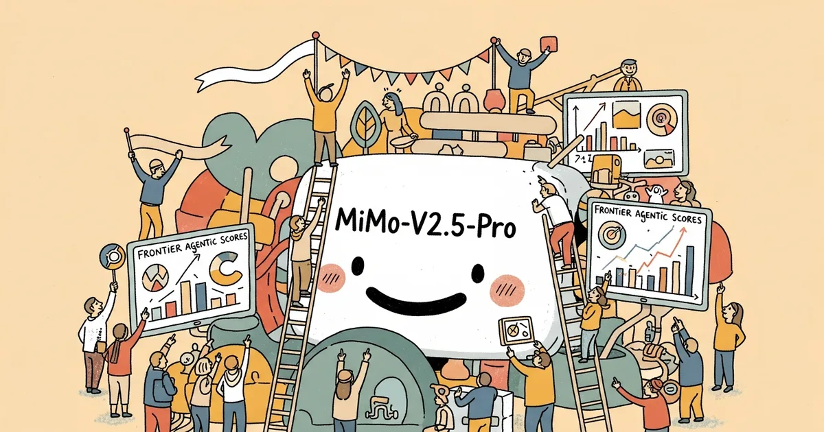 Editorial illustration for: Xiaomi's MiMo-V2.5-Pro Claims Frontier Agentic Scores, Available via API