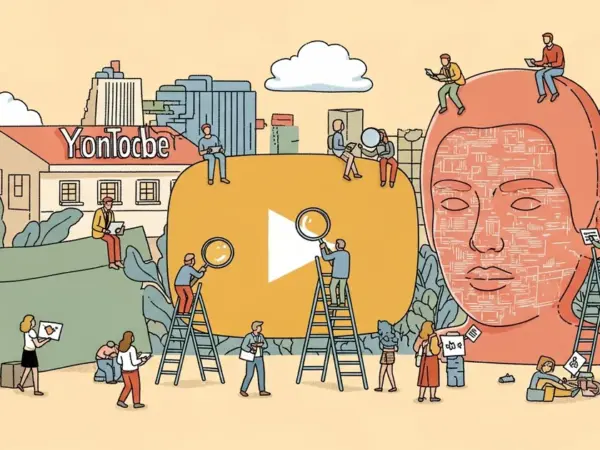 Editorial illustration for: YouTube Extends AI Likeness Detection to Celebrities via CAA, UTA, and WME