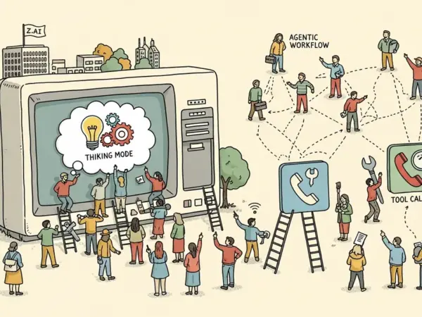 Editorial illustration for: Z.AI Releases GLM-5 Model with Thinking Mode, Tool Calling, and Agentic Workflow Support