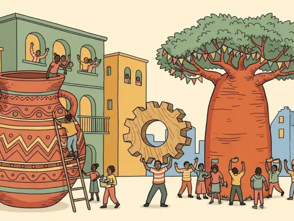 Editorial illustration for: Africa Startups Turn Inward as US AI Boom Drains Venture Capital