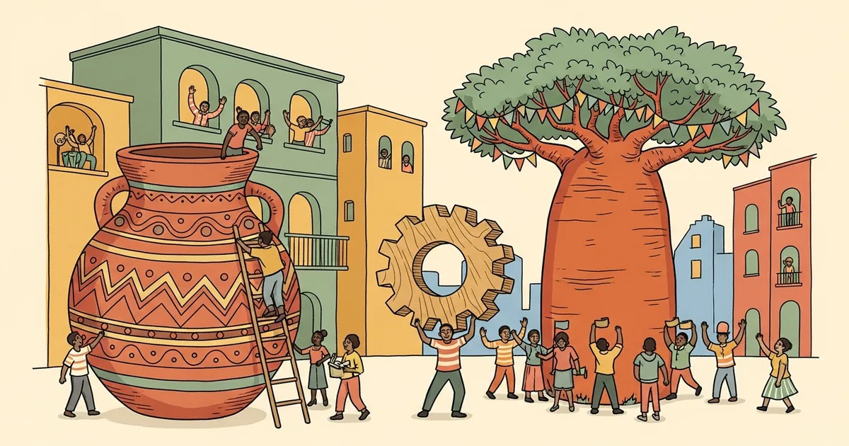 Editorial illustration for: Africa Startups Turn Inward as US AI Boom Drains Venture Capital