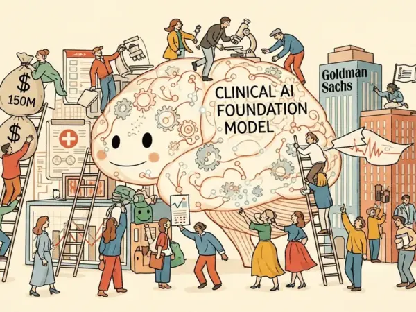 Editorial illustration for: Aidoc Raises $150M, Backed by Goldman Sachs, to Scale Clinical AI Foundation Model