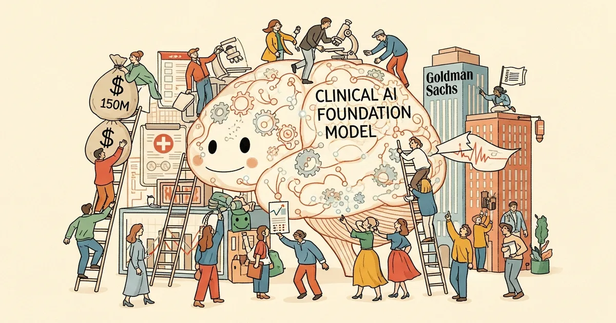 Editorial illustration for: Aidoc Raises $150M, Backed by Goldman Sachs, to Scale Clinical AI Foundation Model