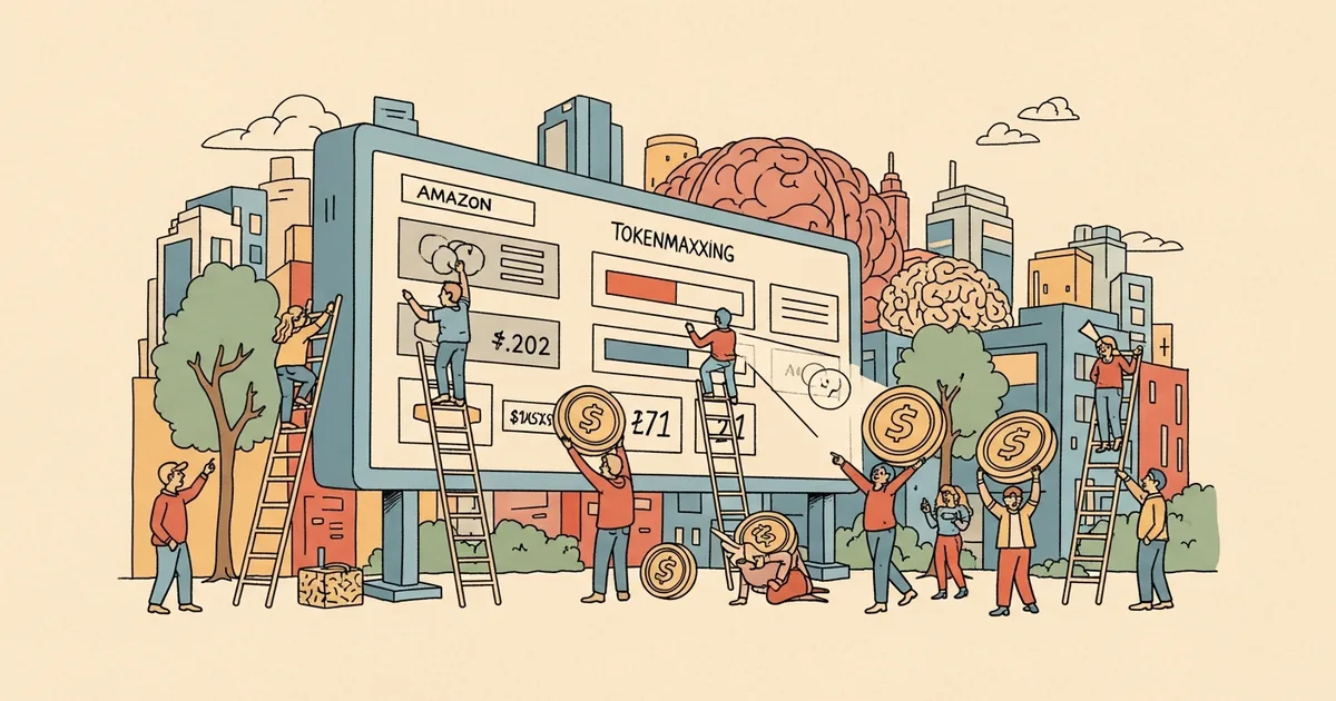 Editorial illustration for: Amazon Employees Are 'Tokenmaxxing' Internal AI Leaderboards, FT Reports