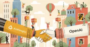 Editorial illustration for: Anthropic and OpenAI Both Launch Enterprise AI Joint Ventures Within Hours
