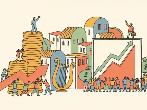 Editorial illustration for: Anthropic Approaches $900B Valuation in $50B Round; FT Says Annualized Revenue Hit $45B, Up 5x Fr