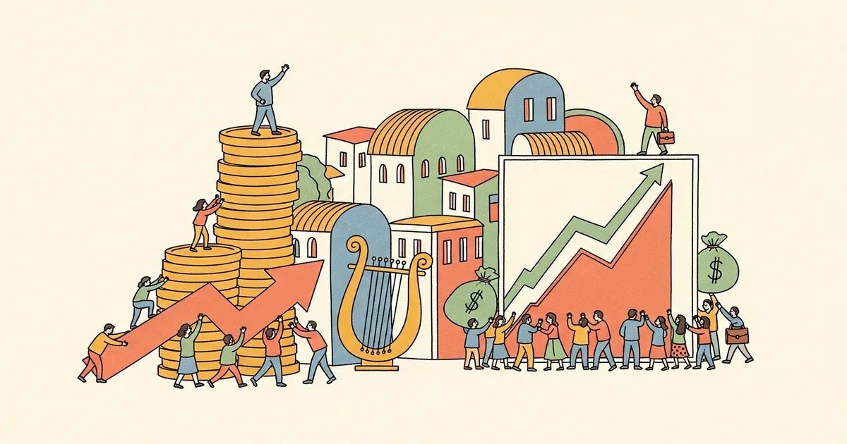 Editorial illustration for: Anthropic Approaches $900B Valuation in $50B Round; FT Says Annualized Revenue Hit $45B, Up 5x Fr