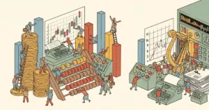 Editorial illustration for: Anthropic Launches AI Agents for Wall Street 'Grunt Work,' Business Insider Reports