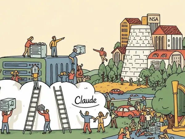 Editorial illustration for: Anthropic to Keep Supplying Claude to NSA Despite Pentagon Risk Flag
