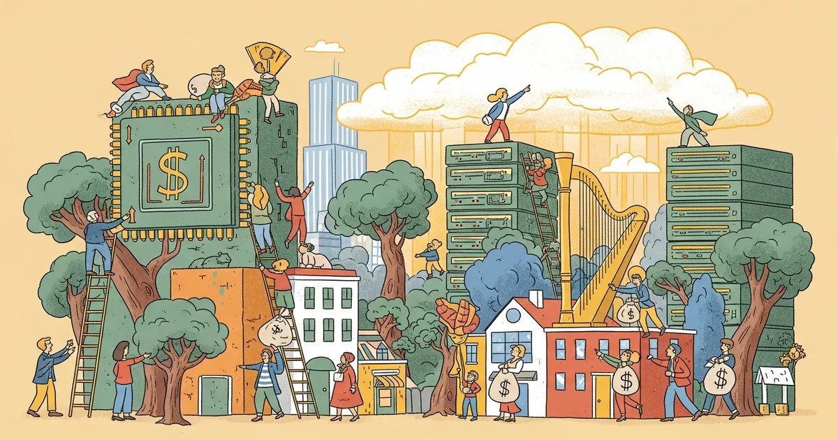 Editorial illustration for: Anthropic Reportedly to Pay Google $200 Billion Over Five Years for Chips and Cloud Access