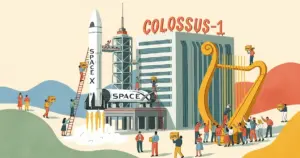 Editorial illustration for: Anthropic Signs Computing Deal With SpaceX, Tapping Colossus-1 Data Center for 220,000 GPUs