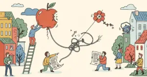 Editorial illustration for: Apple-OpenAI Partnership Frays, Bloomberg Reports Possible Legal Fight Ahead