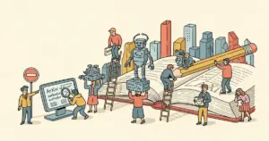 Editorial illustration for: ArXiv Will Ban Authors for a Year if AI Outputs Slip Through Unchecked